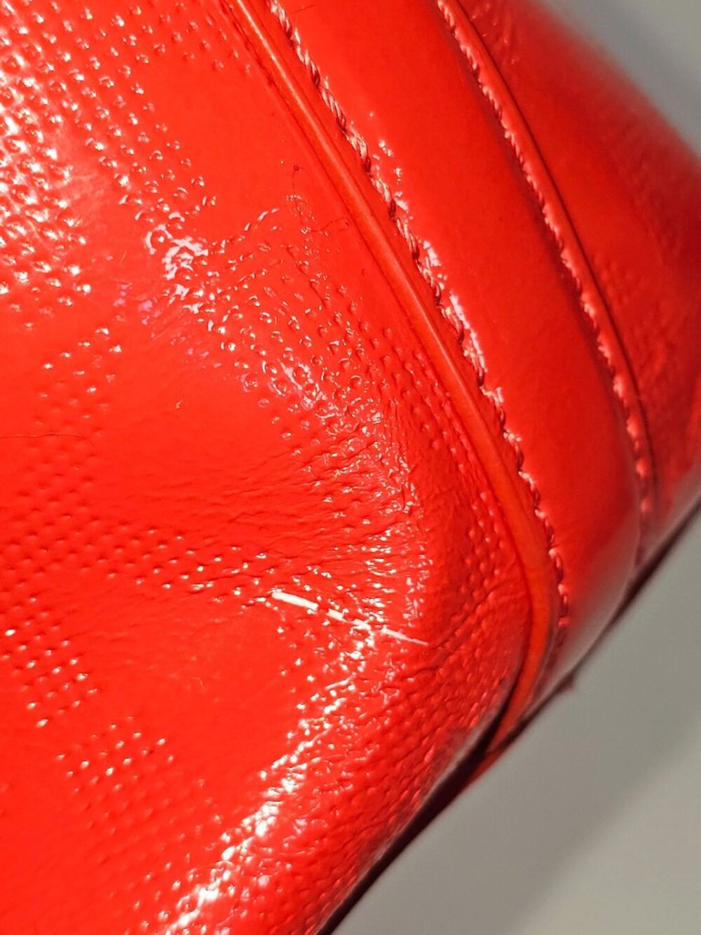 Michael Kors Women's Red Leather Jet Set Mirror Metallic Patent Tote Large 1794 - Picture 8 of 16